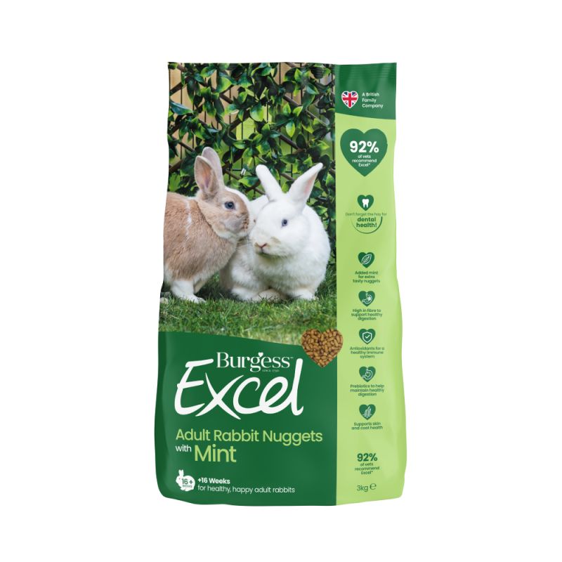 Burgess Excel Rabbit Adult Nuggets with Mint 3kg