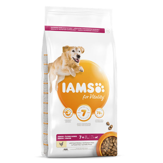 IAMS for Vitality Senior Large Dog Food with Fresh Chicken 12kg