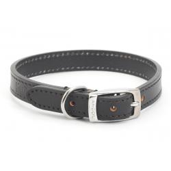 Ancol Leather Collar Black, 28-36cm size 3