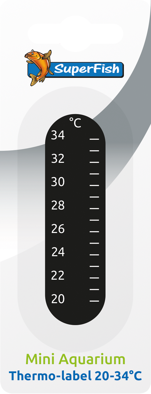 Superfish Mini Aquarium Thermo-Label Thermometer 20-34C