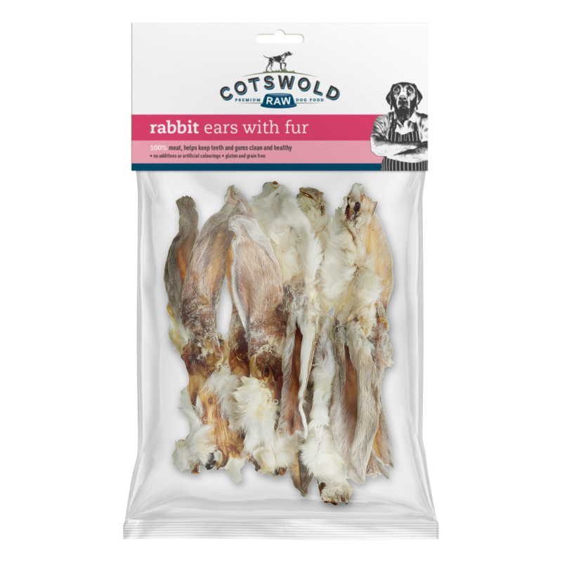 Cotswold Raw Rabbit Ear With Fur 100g