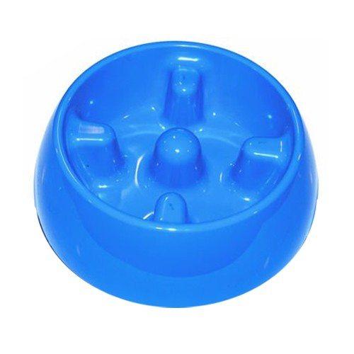 Dogit Go-Slow! Anti-Gulping Dog Dish - Blue Medium