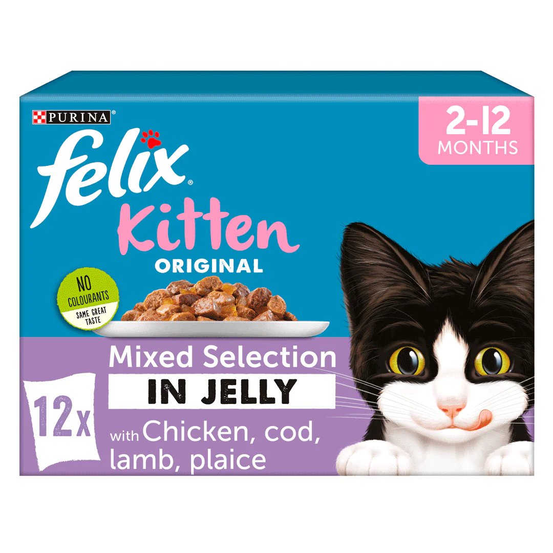 Felix Kitten Mixed Selection in Jelly 12 Pack x 100g