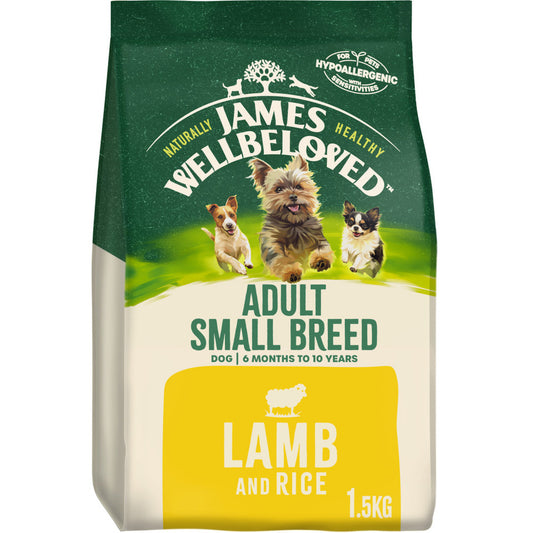 James Wellbeloved Adult Small Breed Complete Dry Dog Food Lamb 1.5kg