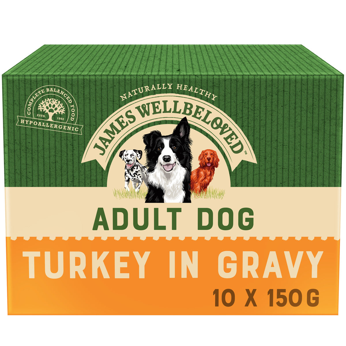 James Wellbeloved Adult Dog Food Pouches Turkey in Gravy 10 Pack 150g