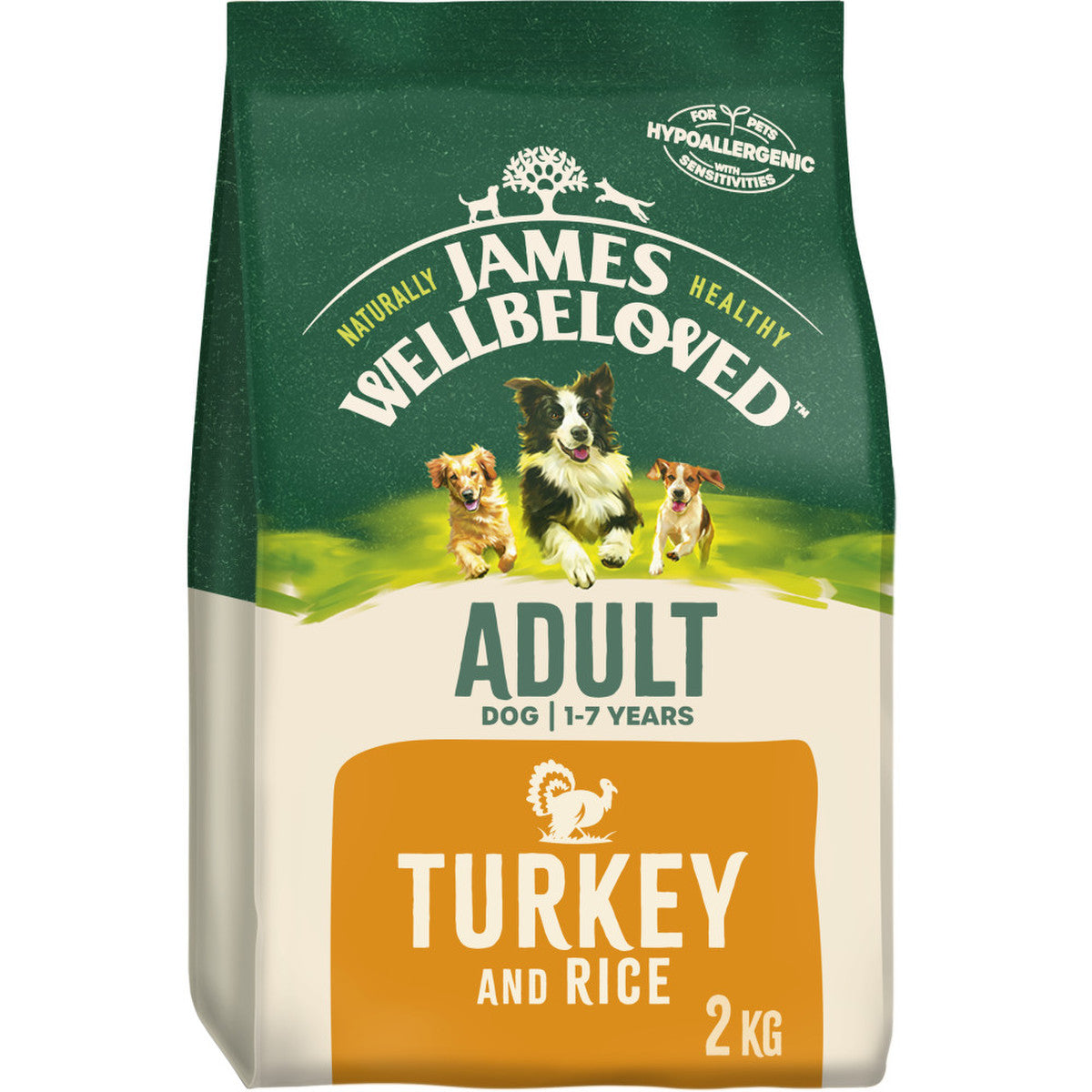 James Wellbeloved Adult Complete Dry Dog Food Turkey & Rice 2kg