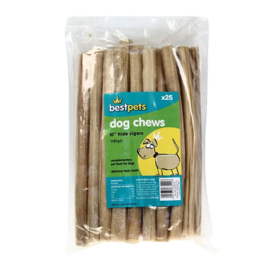 Bestpets Hide Cigars 10" 25 Pieces