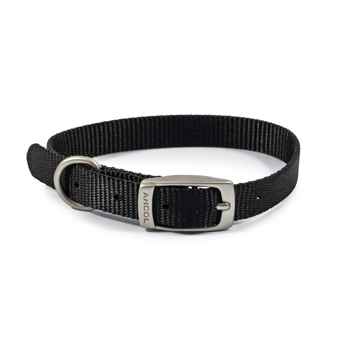 Ancol Nylon Dog Collar Black neck 26-31cm Size 2