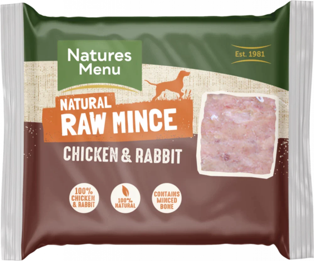 Natures Menu Chicken & Rabbit Mince 400g - Frozen