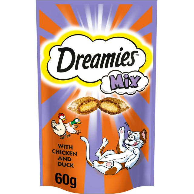 Dreamies Mix Cat Treats with Tasty Chicken & Delectable Duck 60g