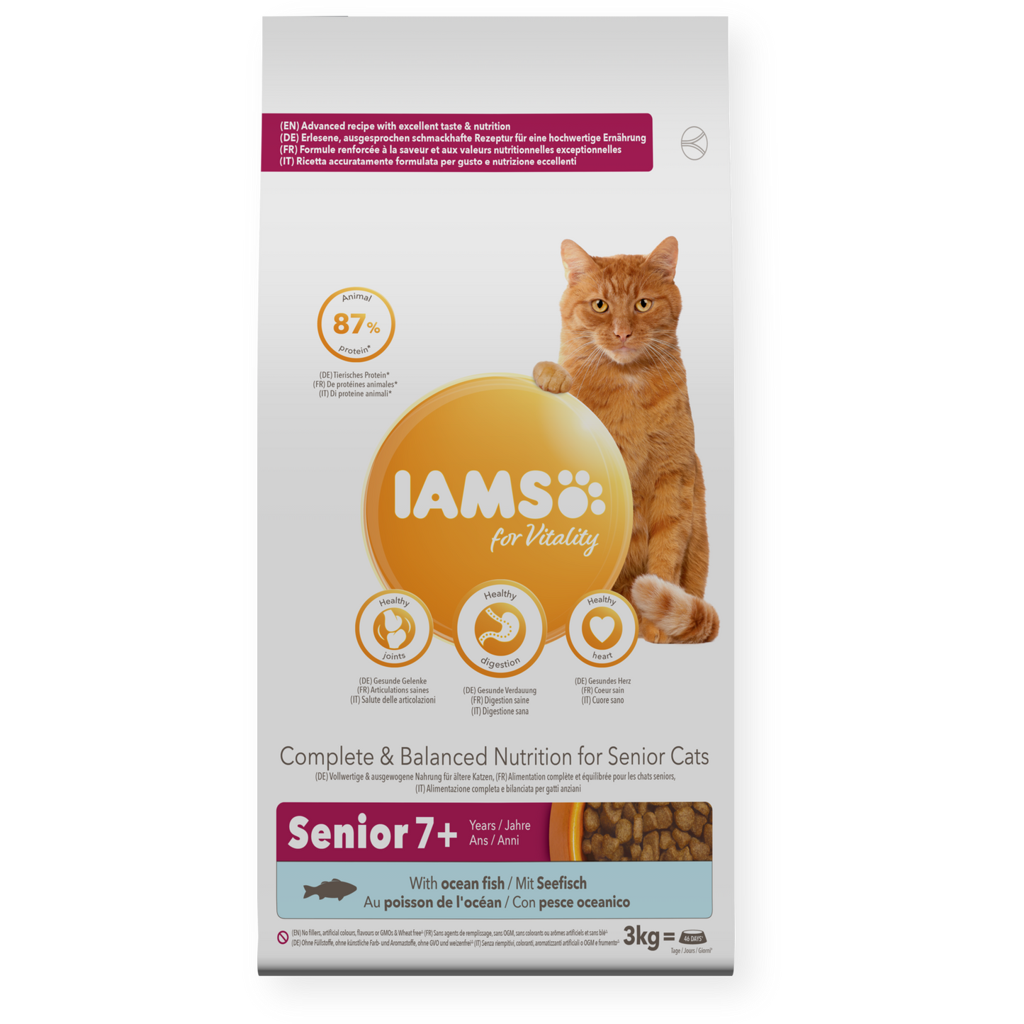 IAMS for Vitality Senior Cat Food with Ocean Fish 2kg