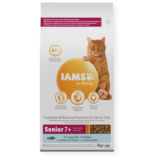 IAMS for Vitality Senior Cat Food with Ocean Fish 2kg