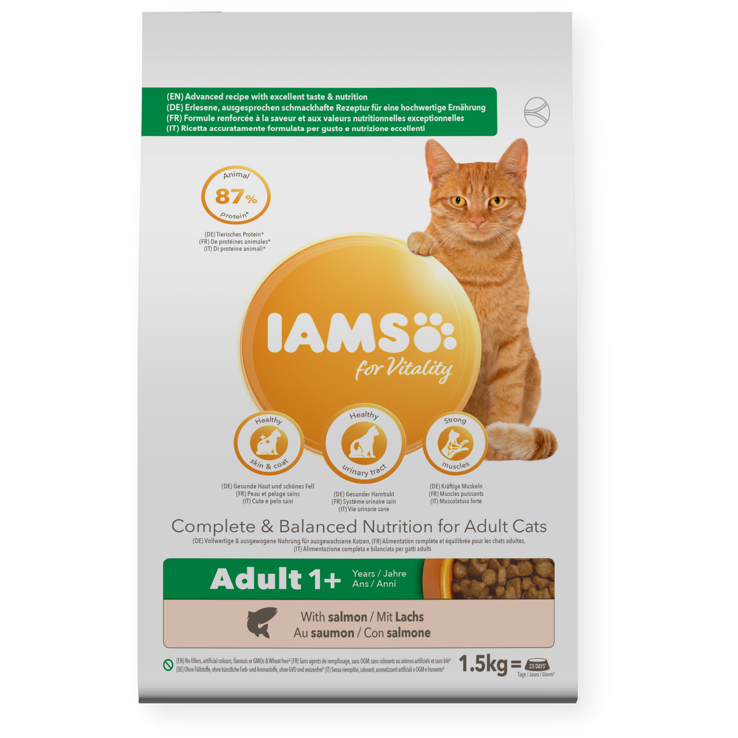 IAMS for Vitality Adult Cat Food with Salmon 2kg