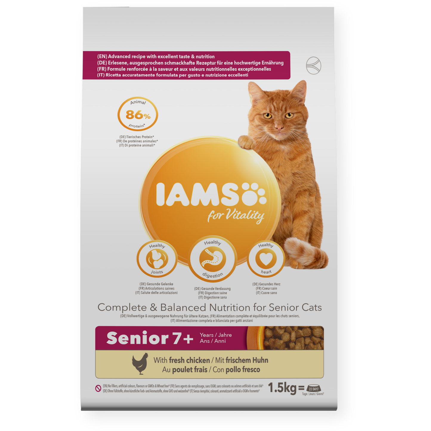 IAMS for Vitality Senior Cat Food with Fresh Chicken 2kg