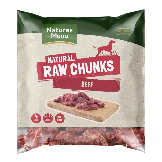 Natures Menu Natural Raw Beef Chunks 1kg - Frozen