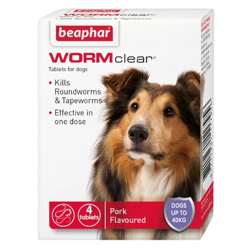 Beaphar WORMclear Worming Tablets for Dogs (up to 40kg) 4 tablets