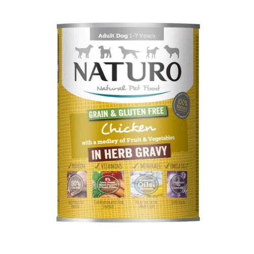 Naturo Adult Dog Grain & Gluten Free Chicken in Herb Gravy 390g 12 Pack