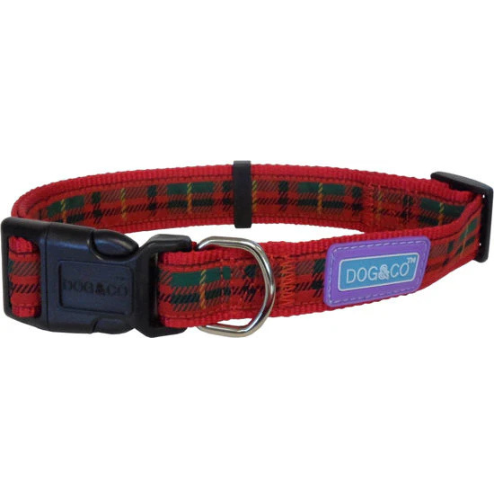 Hemm & Boo Tartan Collar Red Small 1/2x10-14"