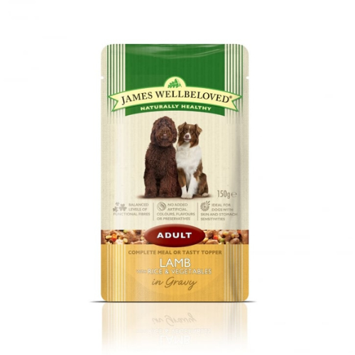 James Wellbeloved Senior Dog Food Pouches Lamb in Gravy 150g - Single