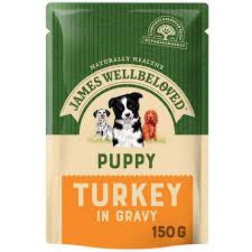 James Wellbeloved Puppy Dog Food Pouches Turkey in Gravy 150g - Single