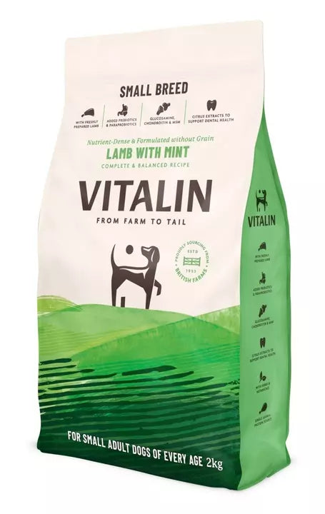 Vitalin Adult Dog Small Breed Lamb with Mint 2kg